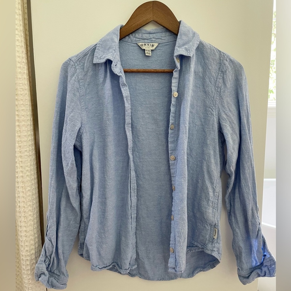 Linen Blend Light Blue Shirt